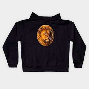 Colored Pencil Lion Kids Hoodie